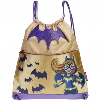 Karactermania DC Super Hero Girls Batgirl Bolsa de Cuerdas para El Gimnasio, 41 cm, Morado