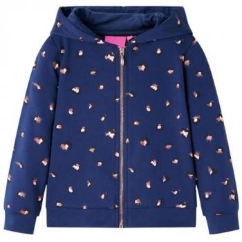 Sudadera Infantil con Capucha Estampado de Lunares Jersey Azul Marino 128