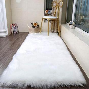 Cumay Piel de Imitación, Artificial Alfombra, excelente Piel sintética de Calidad Alfombra de Lana ，Adecuado para salón Dormitorio baño sofá Silla cojín