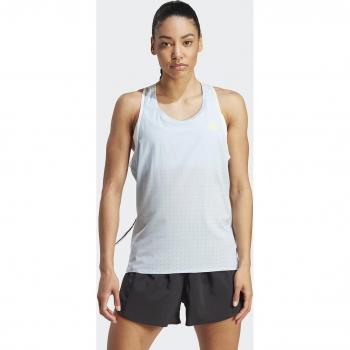 Camiseta sin mangas adidas Adizero azul claro mujer M