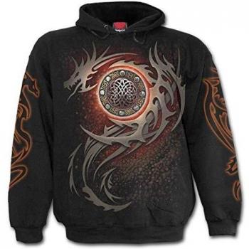 Spiral Direct -Dragon Eye- Sudadera con capucha Unisex, Negro, XL