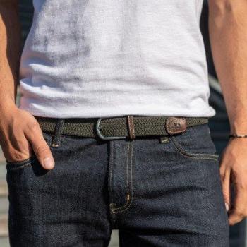 Elastic Braided Belt Billybelt Green Khaki