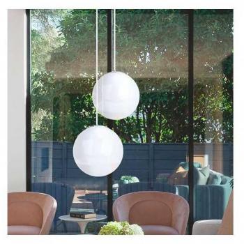 Lámpara de Techo Colgante Moderna Esférica Blanca de Acrílico, E27, Ø200 mm para Cocinas, Restaurantes y Dormitorios