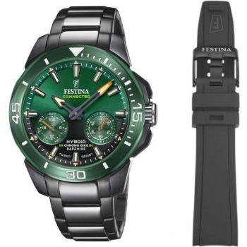 Festina Connected Chrono Bike Edición Especial F20646/1 para Hombre, Smartwatch Híbrido con Notificaciones Remotas, Control de Cámara y Correa de Acero Inoxidable 316L en Color