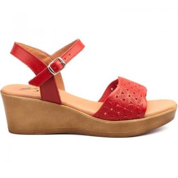 Sandalia Cuña LA VIDA ROSA ROJO, Sandalias de Mujer LA VIDA ROSA SANDALIA CUNA ROJO