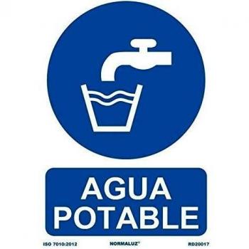 RD20017 - Señal Agua Potable PVC Glasspack 0,7mm 21x30 cm con CTE, RIPCI Nueva Legislación
