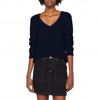 Vila Clothes Vimyntani Knit Pointelle L/s Top-Noos, suéter para Mujer, Azul Navy Blazer, 38