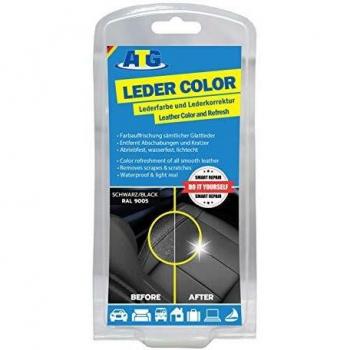 ATG Autozubehör-Teile-Gerl Color de cuero sofá, acondicionador de cuero, elimina los arañazos en el sofá de cuero, juego de coloración de cuero, asientos con esponja y cepillo, Negro