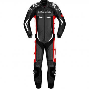Y120-071 54 - Spidi Track Wind Pro 1-Piece Leather Motorcycle Suit 54 Black Red White