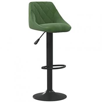 Taburete de cocina de terciopelo verde oscuro ajustable moderno para bar y restaurante