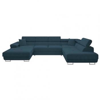 Sofá rinconero Comfivo S103 con función de descanso y caja de ropa de cama, 346x203x70cm