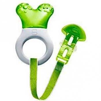 MAM Mordedor Mini Cooler & Clip C131 - Con Parte Refrescante Rellena De Agua Para Bebés A Partir De 2 Meses, Color Surtido, 36 g - 1 unidad