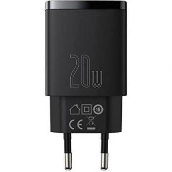 Baseus Compact Fast Charger Type-C USB / USB 20W 3A Power Delivery Quick Charge 3.0 Black