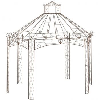vidaXL Garden Pavilion Antique Brown 400x258x378 cm Iron