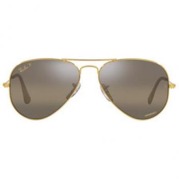 Ray-Ban RB3025 Aviator Large Metal Polarized 9196G5 Men's Sunglasses Gold Size 62