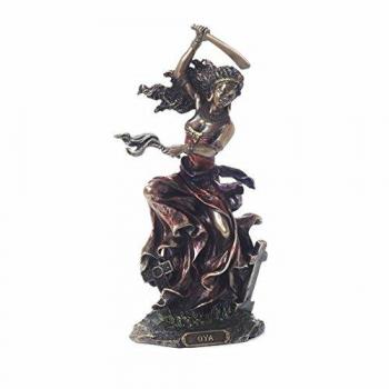 Figura Decorativa OYA Signes Grimalt, Diosa de las Tempestades y Viento Fuerte, material bronce, dimensiones 9x11x24 cm