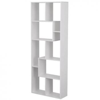 Librería blanca asimétrica de 8 compartimentos multiformes Jane