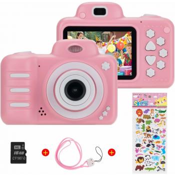 Vannico Camara Fotos, Camara para Niños Cámaras de Video para niños Cámara Digital 8MP 1080P HD Juguetes para niña de 3-10 años con Tarjeta de 16GB TF