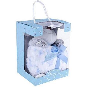 Interbaby PE009-01 - Set Manta y Peluche Oveja Azul, unisex