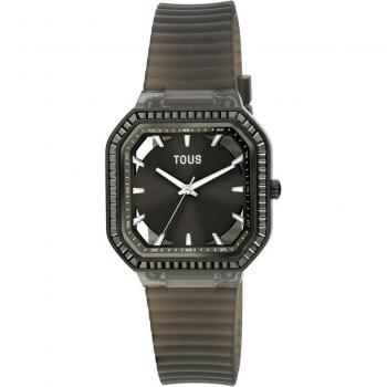 Reloj Tous Gleam Fresh de mujer con detalles en zirconitas, correa de acero IP negro y marrón