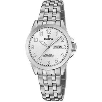 Festina Classics F20455/1 Reloj de Mujer con Esfera Plateada y Correa de Acero Plateado