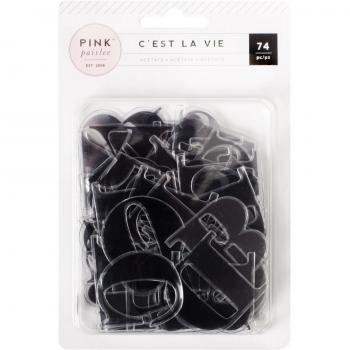 American Crafts Pink Paislee C'est La Vie Clear Alphabet Stickers by American Crafts