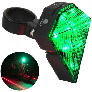 DON PEREGRINO Led Luz Trasera Bicicleta con Carril Virtual de Alerta, Luces Bicicleta Recargable e Impermeable Roja, Azul & Verde