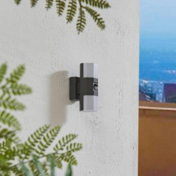Aplique de exterior LED Alaric, aluminio gris oscuro con sensor