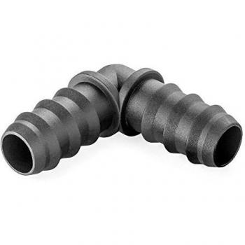 ABRISA Codo para manguera de riego, Negro, 16 mm