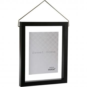 Portafotos Versa Diamond Plástico Negro 13 x 18 cm