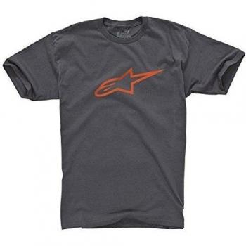Alpinestars 1032-72030 - Camiseta de manga corta, con cuello redondo para hombre, color charcoal/orange, talla Small