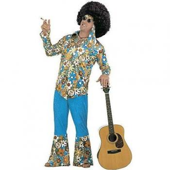 Disfraz de Hippie para Hombre Talla XL Color Turquesa con Estilo Flower Power