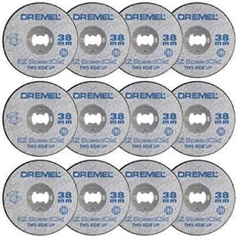 Dremel EZ SpeedClic SC456B Paquete de 12 discos de corte de metal, 12 discos de corte con 38 mm de diámetro para herramientas rotativas