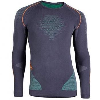 UYN Eolutyon - Pantalón Interior térmico Largo técnico para Hombre, Hombre, U100006, Charcoal/Green/Orange Shiny, L-XL