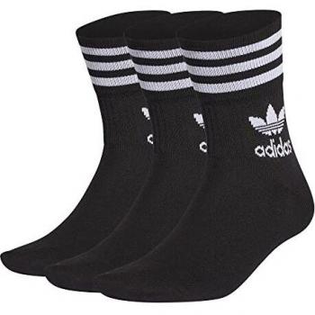 Adidas Mid Cut Crew Unisex Socks - Black - Size 43-46