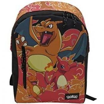Pokémon - Mochila Juvenil Adaptable a Trolley, Diseño Charmander, con Cremallera, Bolsillos Frontales