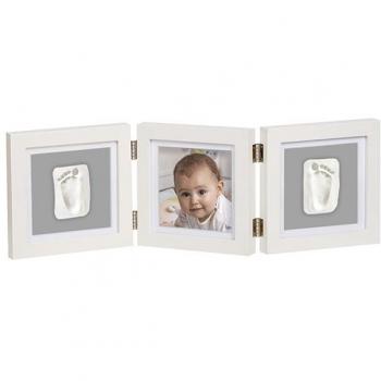 Marco de Fotos y Huellas de Bebé Eurekakids - Incluye marco para fotos, espacio para huella del pie y mano del bebé, material seguro y no tóxico, diseño decorativo, fácil de usar