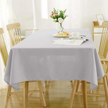 Deconovo Manteles de Mesa Rectangular Efecto Lino para Comedor 130 x 130 cm Gris Claro