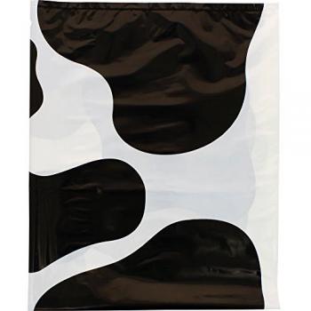 BOLSA DISFRAZ 56x70 IMPRESA BL/NEGRO - Pack de 25 unidades, Bolsa Carnaval Infantil PP 56X70cm G/250 Blancas Mancha de Vaca Basura Especial Disfraz, Pa