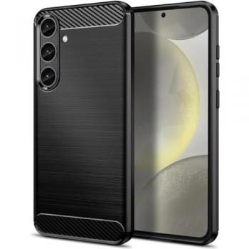 Funda Gel TPU Tipo Carbon Negra Compatible con Samsung Galaxy S24+ Plus 5G
