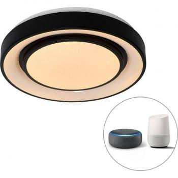 Plafón moderno inteligente negro 38 cm con LED y RGB - Jochie
