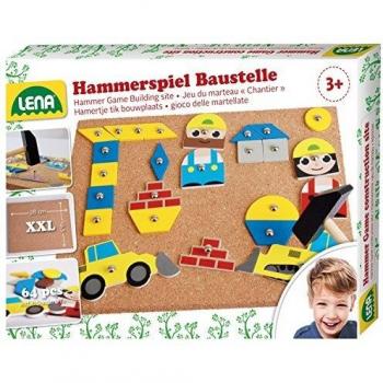 Juego de Martillo de Construcción Lena - Multicolor - Juguete de Madera para Niños