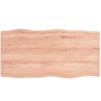 vidaXL Table Top Light Brown 100x50x(2-4)cm Treated Solid Wood Live Edge
