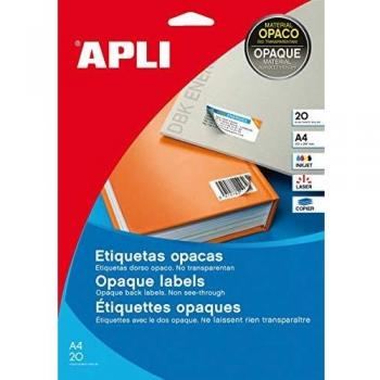 Apli Etiquetas Blancas Opacas 210.0 x 297.0mm 20 Hojas