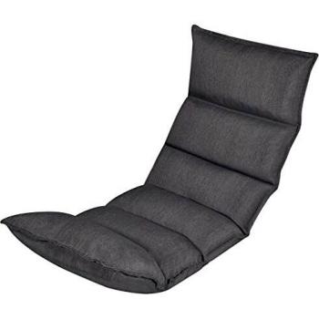 vidaXL Tumbona de Suelo Plegable Tela Compacta Color Gris Totalmente Ajustable
