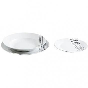 Quid Jazz - Vajilla de porcelana, 6 servicios, Apta para microondas y lavavajillas