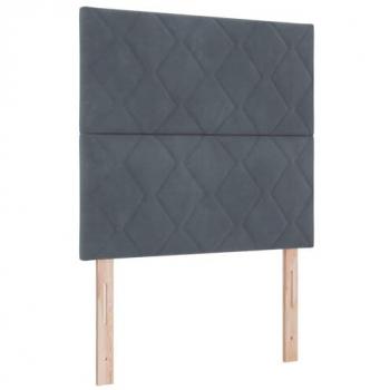 Cabecera LED Geométrica 100 cm Terciopelo Gris Oscuro con Luces de Tira