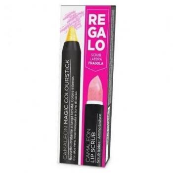 Camaleon Magic Colourstick Amarillo + Exfoliante Lip Scrub Fresa