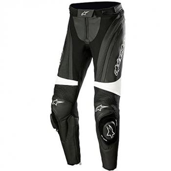 Alpinestars Stella Missile V3 Pantalones de Moto para Mujer - Negros y Blancos, Talla 46, Cuero