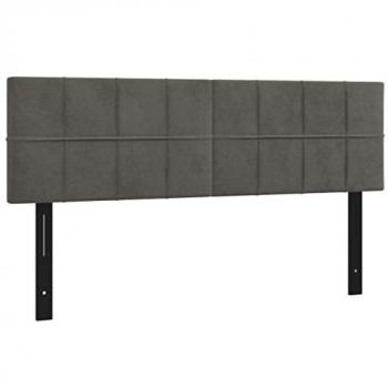 Cabeceros 2 unidades terciopelo gris oscuro 72x5x78/88 cm